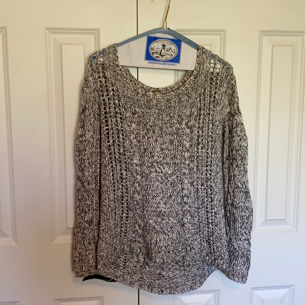 Free People gray woven sweater